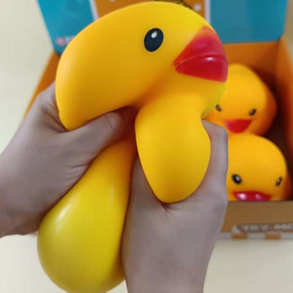 Soft Texture Duck Pinch Toy Non-Bounce Sensory Stress Toy Novelty Squishy Duck Xmas Gift