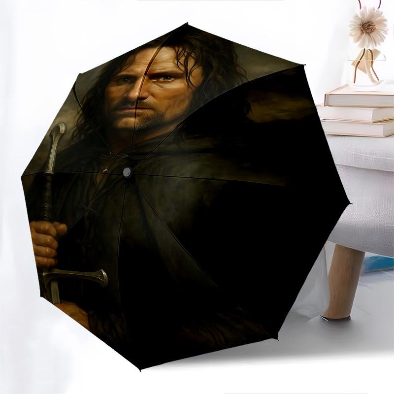 1pc sword warrior Automatic Folding Umbrella - Compact 8-Rib Design, Durable Plastic & Iron1299L
