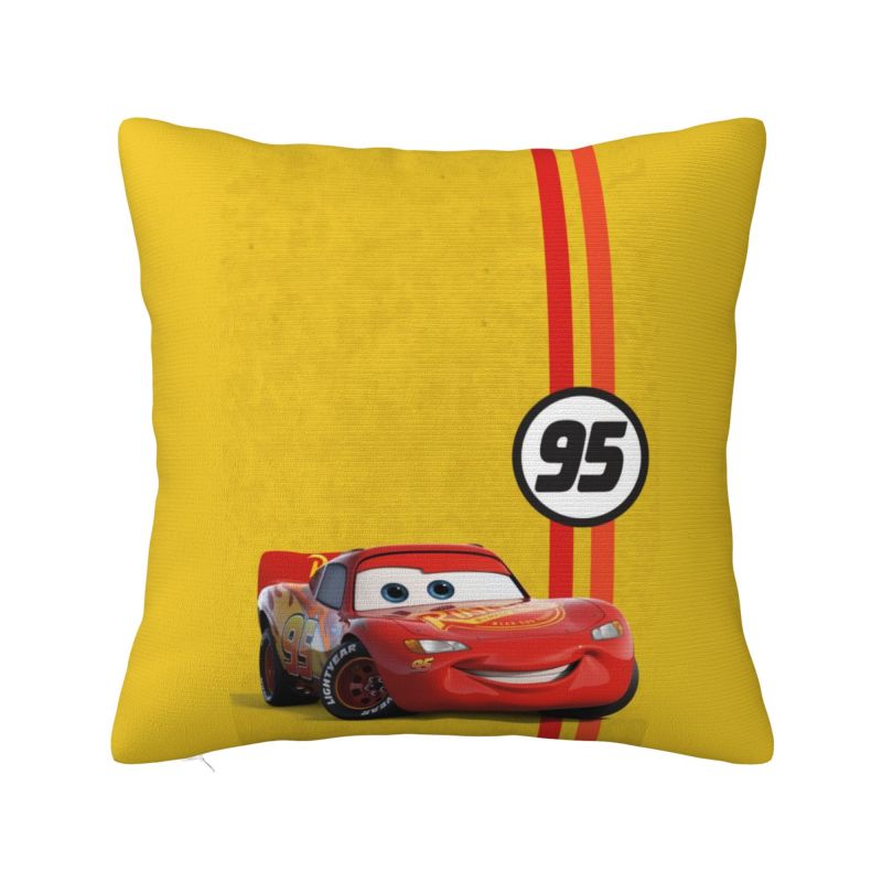 Custom Fashion Lightning McQueen Cartoon Cushion Cover 45x45cm Soft Pillow for Sofa Square Pillowcase