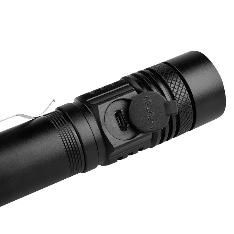 USB Highlight Удобный мощный фонарик из алюминиевого сплава Советы по питанию Дальний зум Мини Маленький