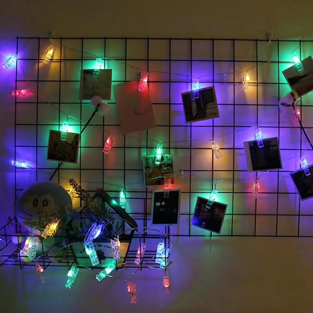 LED Light String with Clip Can Hang Small Card Postcard, New Year, Christmas Anniversary, Picture Decoration, Studio Wall Light String