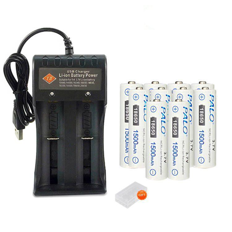 PALO 100% Original 18650 Battery 3.7V 18650 Lithium Ion Rechargeable Batteries 18650 Li-Ion Battery for Laser Pen Light Flashlig
