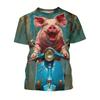 Fun Pig 3D Print Sport  Breathable Men T-shirt Outdoor Street Casual Loose Fashion Parent-child Short Sleeve Top Summer