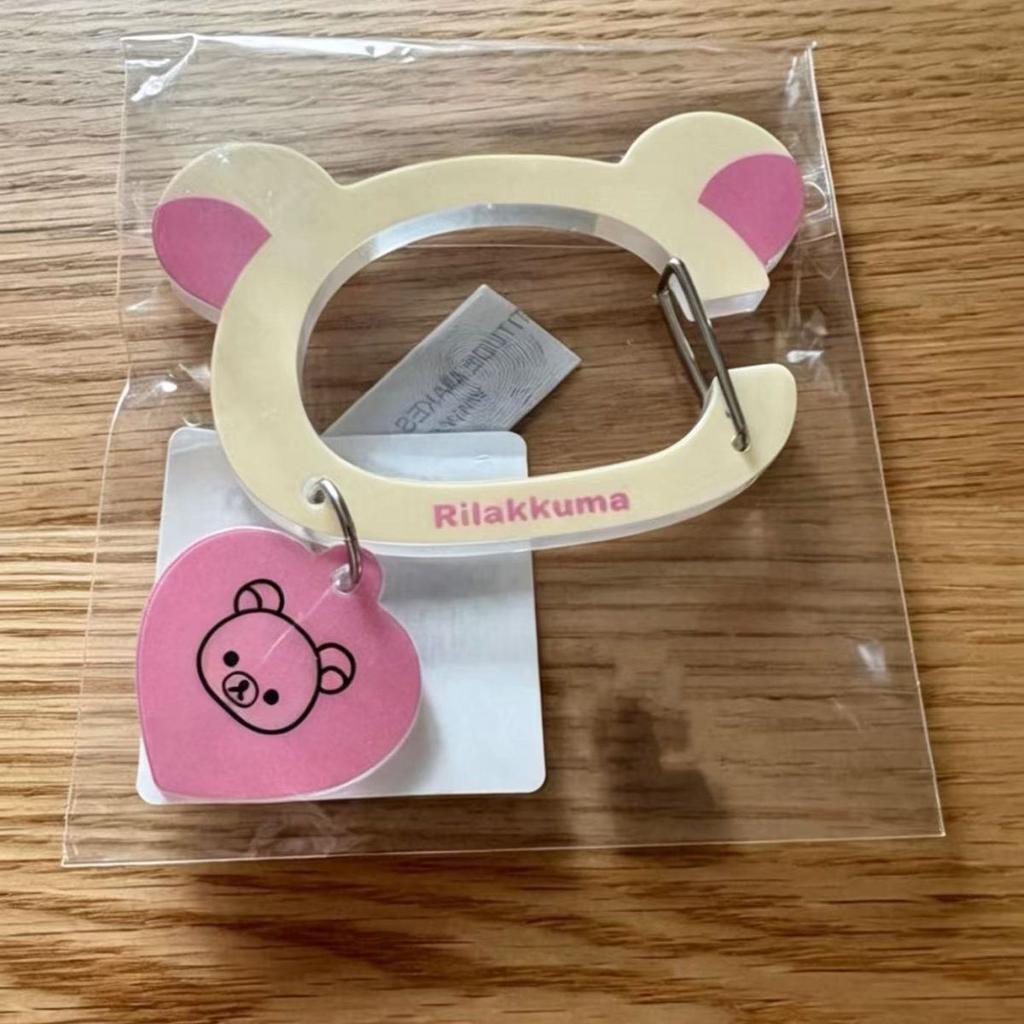Милый металлический карабин-брелок Rilakkuma, очаровательный мультяшный медведь, подвеска для сумки, высокая эстетика, креативный рюкзак