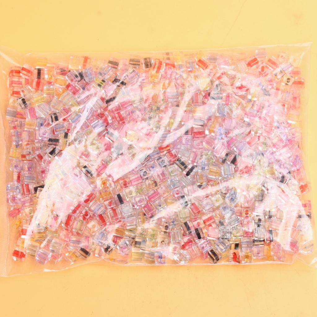 500 г около 1080 шт. ювелирные изделия для рукоделия 8 мм квадратные кубические бусины поставки браслет серьги Diy Craft прозрачные акриловые бусины для изготовления