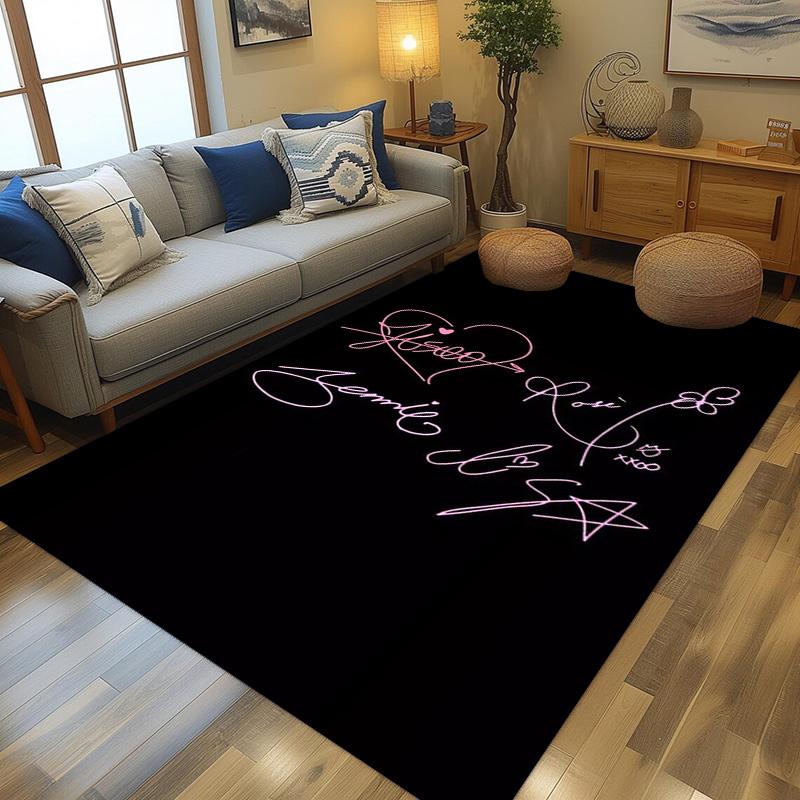 Blackpink Heartbeat Glow carpet printing Home Decor Dormitory decoration Room Christmas gifts