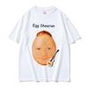 Egg Ed Sheeran Funny Meme T-shirt for Men and Women, Fashionable and Casual, Oversized Cotton Round-neck Short-sleeved