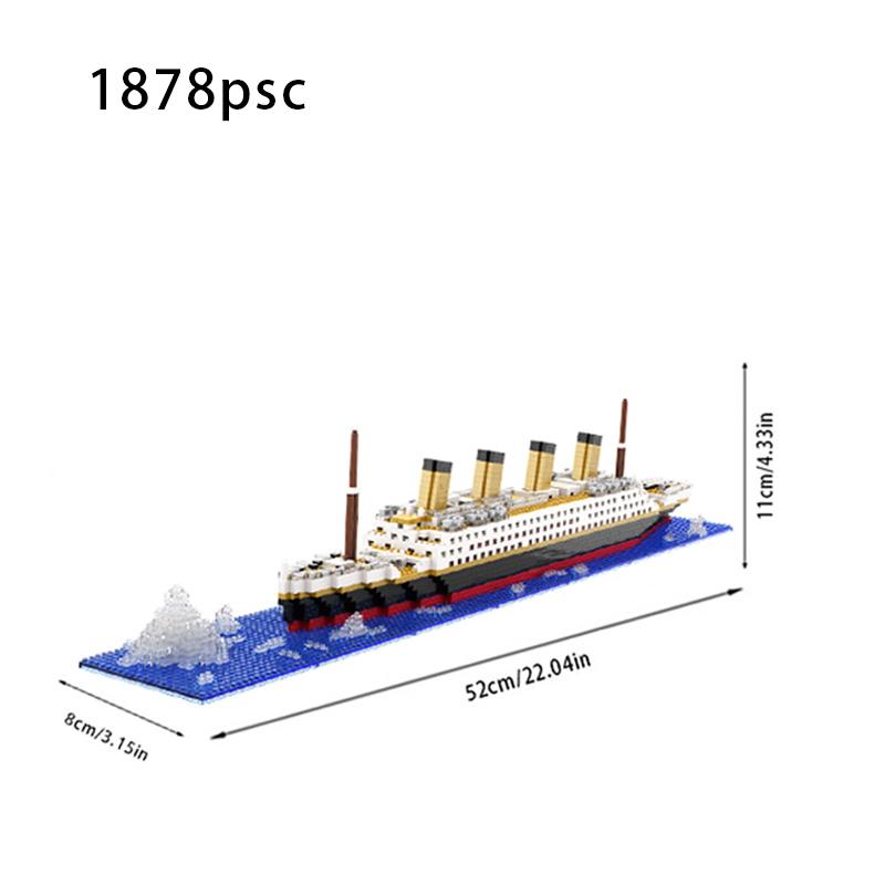 Simulation of Titanic High Difficulty Building Block Micro Particle Toy Puzzle Assembly Cruise Ship Model Children's Gift