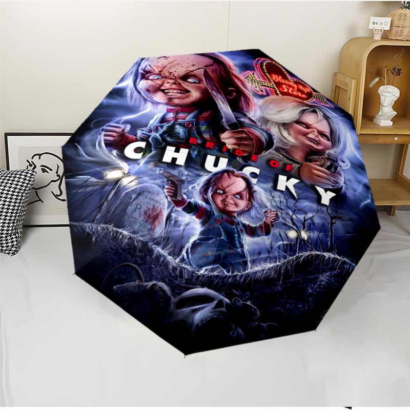 Модный складной зонт Chucky с автоматическим открытием/закрытием. Портативный и складной, идеально подходит для подарка, путешествий и повседневного использования.