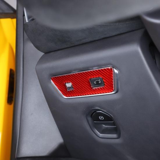 Red Carbon fiber Door Tailgate Switch Button Cover Trim For Lotus EMIRA -25