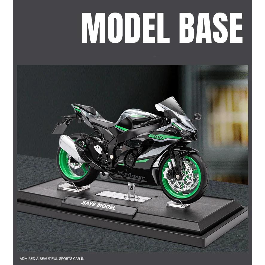 1/12 Kawasaki Ninja ZX-10R Heavy Locomoti Alloy Motorcycle Model Cross-country Racing Motorcycle Model Sound Light Kids Toy Gift