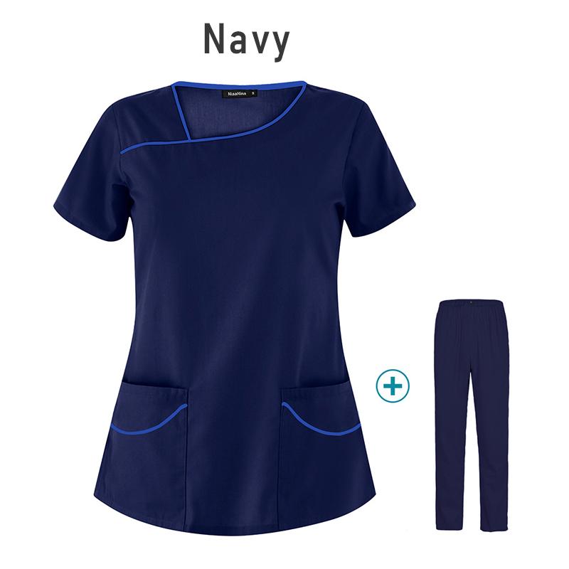 Скрабы для кормления, женская униформа, набор скрабов для ухода за домашними животными, топ с короткими рукавами и брюками с v-образным вырезом, костюмы для врачей, рабочая одежда для медицинской хирургии