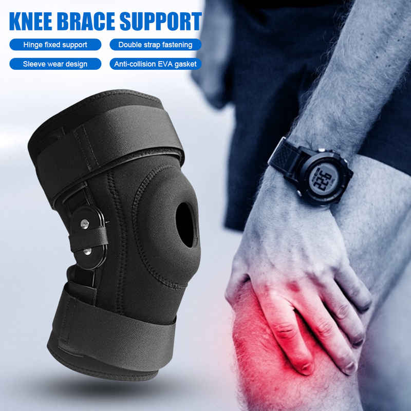 1 Piece Brace Knee Hinged Support Gel Patellar Support With Removable Reversible Stabilizer