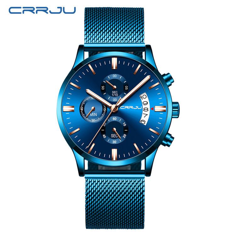 CRRJU New Six-pin Men's Casual Personality Watch Fashion Popular Men's Watch Student Watch