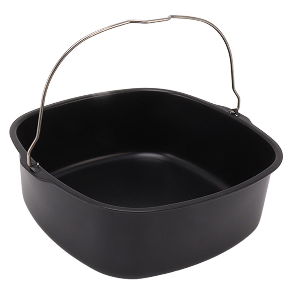 Cake Barrel for Fryer Accessories Metal Nonstick Coating Baking Cake Tin Fryer Baking Pan with Handle 7in