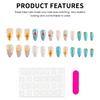 24 Pcs Glossy Fake Nails 3D Ocean Nail Tips with Starfish-Design Lightweight Press On Nails for Daily Party Use