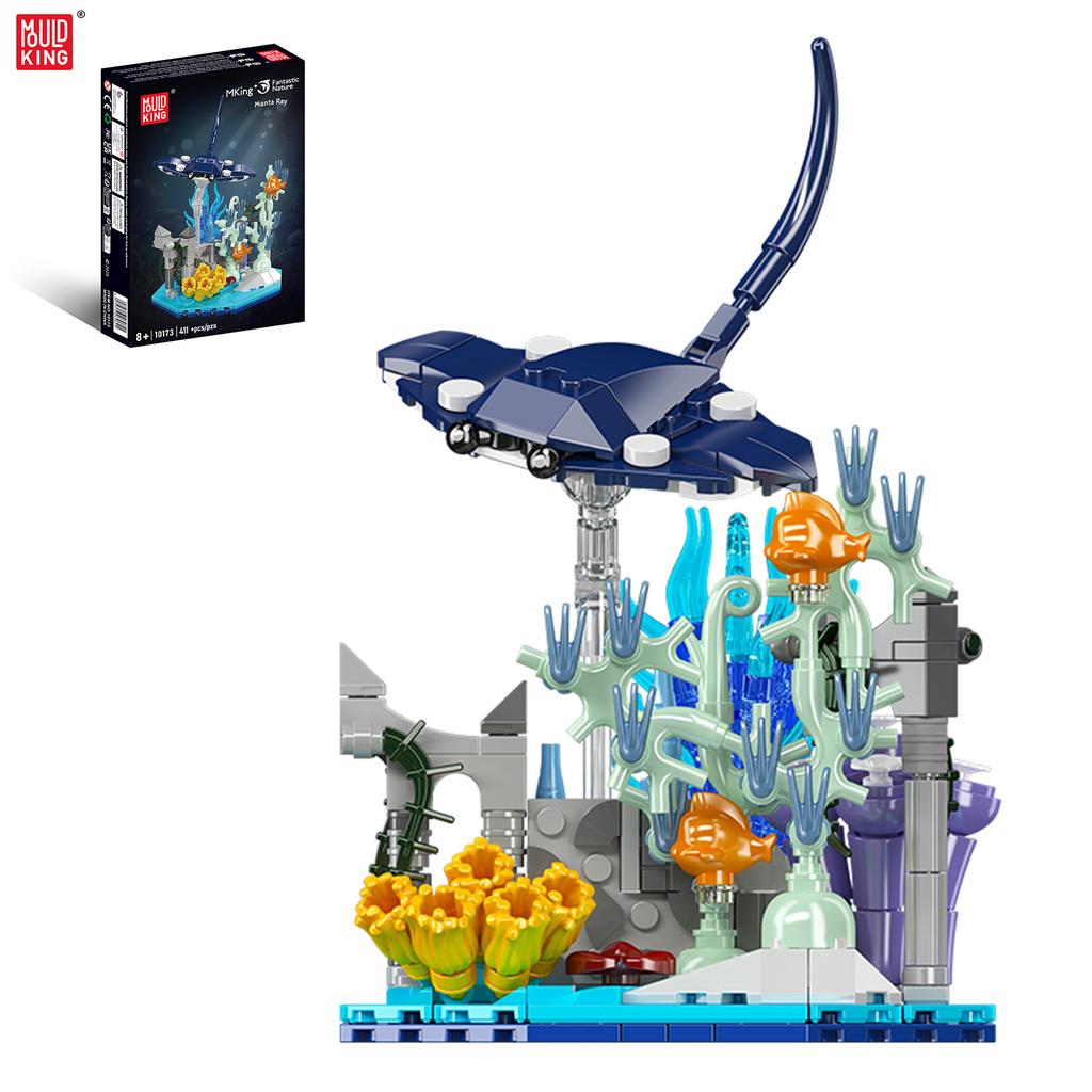 MOC Конструкторы Серия Насекомые и Природа - Модель Муравья/Цикады/Черепахи/Рыбы-дьявола/Кальмара/Кузнечика/Паука Сделай сам Игрушки для Детей Подарок