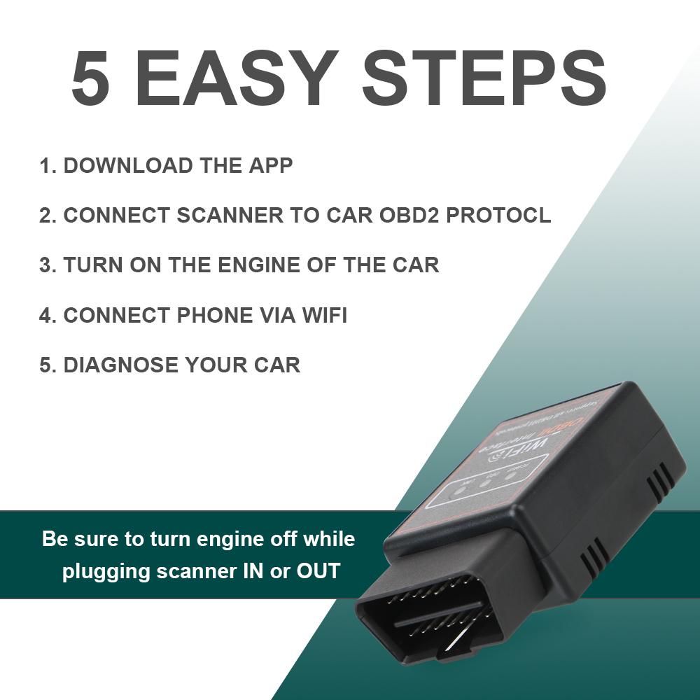 WIFI ELM327 V2.1 OBD2 Code Reader OBDII Scanner Diagnostic Tool ELM 327 OBD 2 Forscan Car Accessories Universal For IOS Android