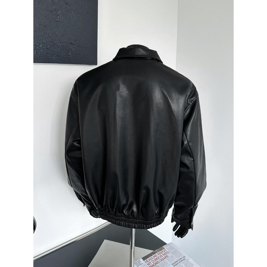 Мужская ретро свободная клетчатая двусторонняя куртка из ПУ кожи - Модная американская весенне-осенняя верхняя одежда