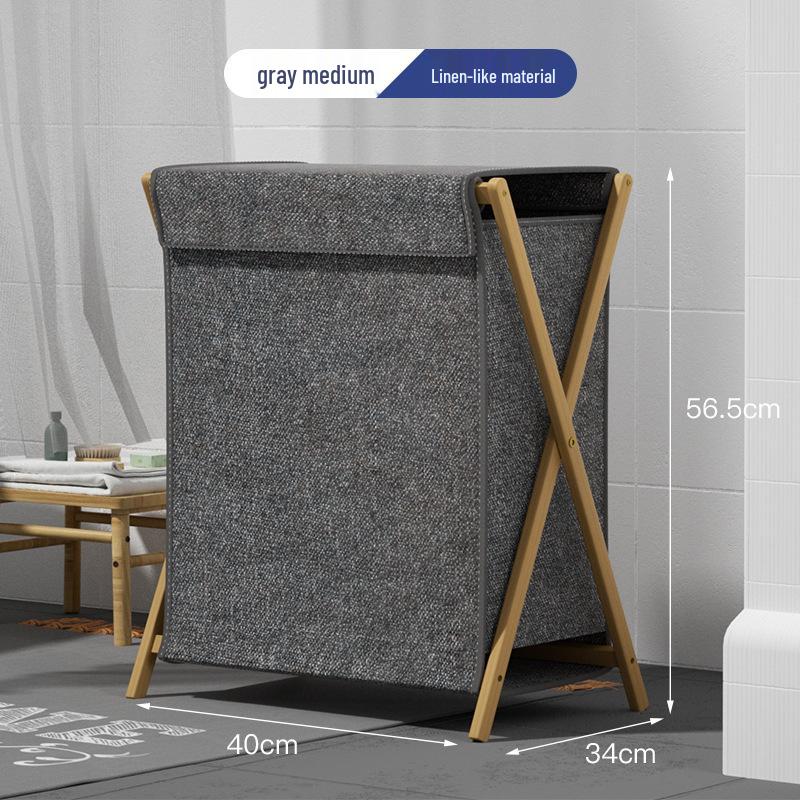 Solid Wood Foldable Laundry Hamper: Large, Durable Storage Basket for Clothes In Laundry Room or Bathroom.
