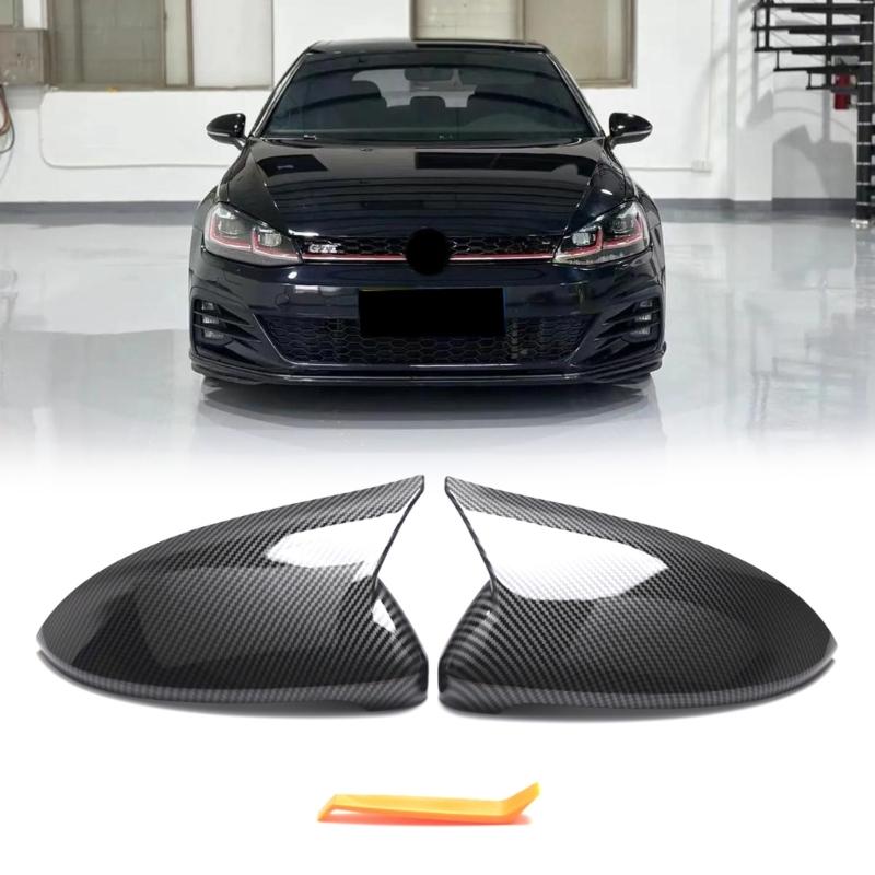 Carbon Fiber Pattern Mirror Cover Strong Scratch Resistant Mirror Case Hassle Free Setups Suitable for MK7 Golf