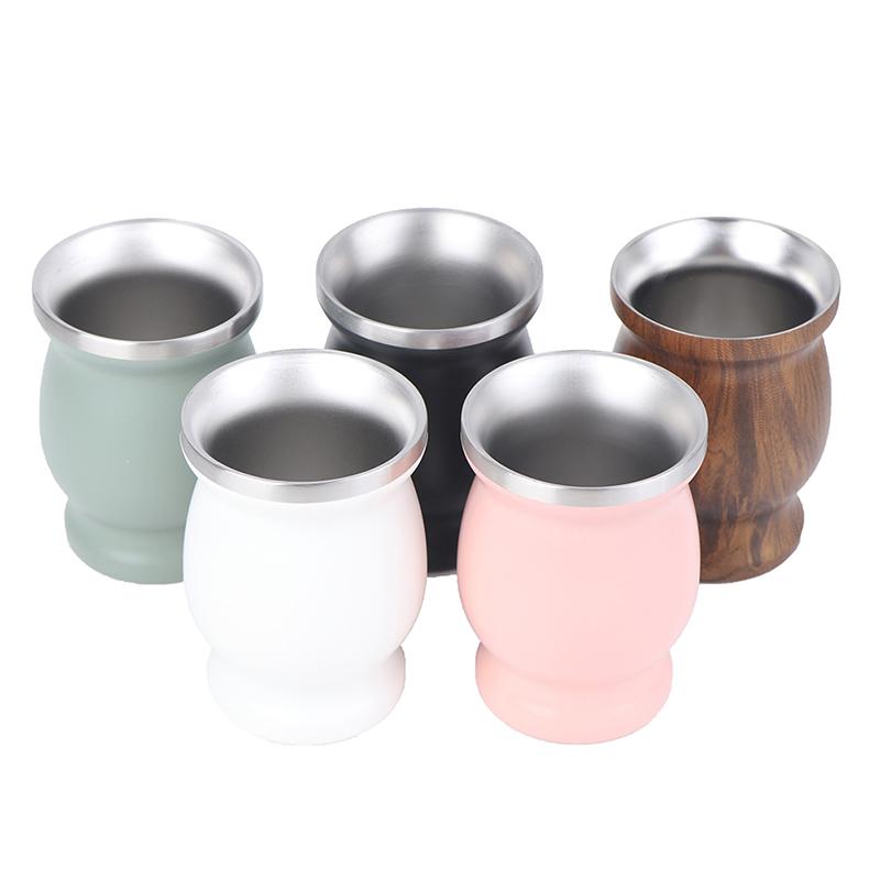 Чашка Yerba Mate из нержавеющей стали 304, аргентинская тыква Yerba Mate на 8 унций с бомбильями