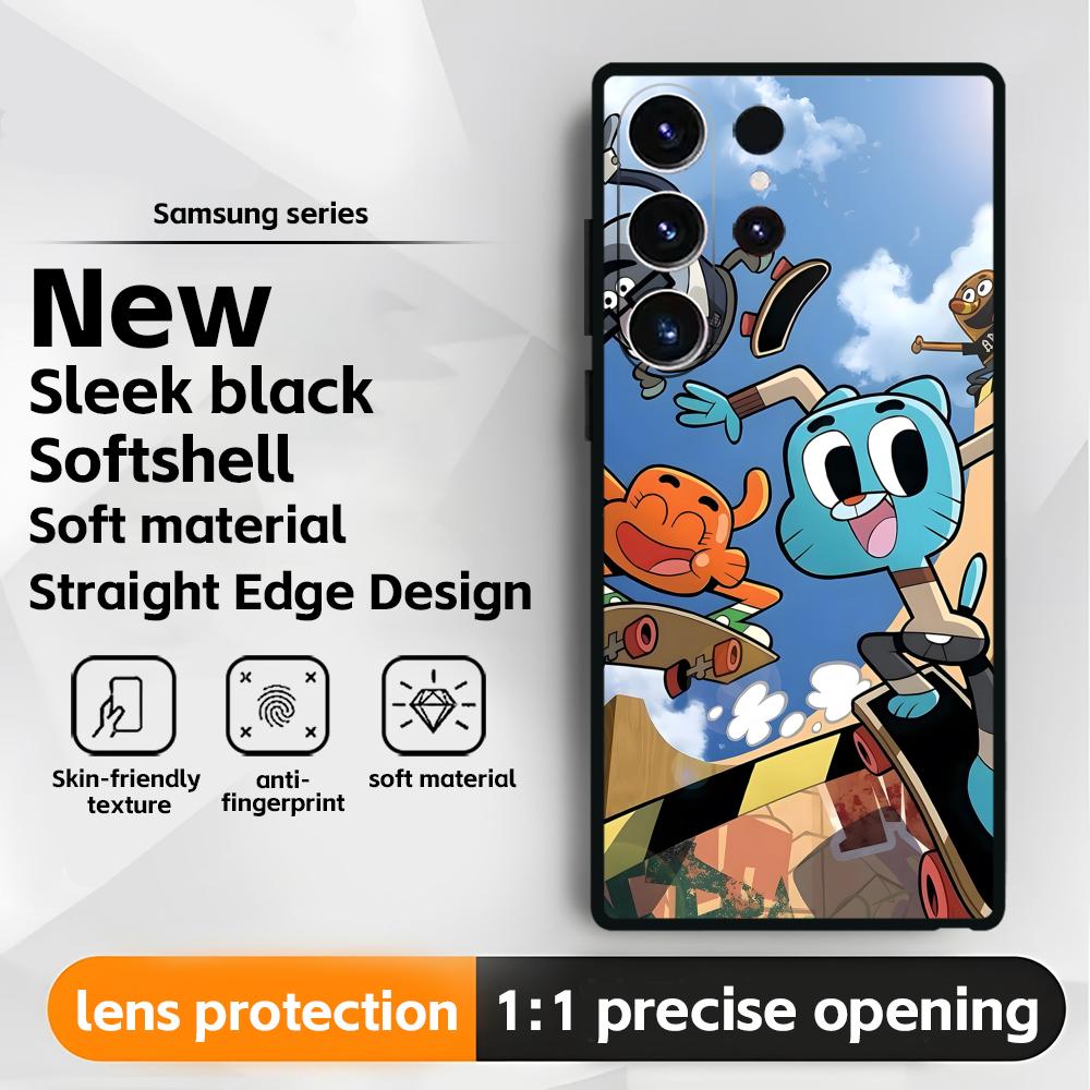 The Amazing World of Gumball Phone Case For Samsung Galaxy S25 S24 S23 S22 S21 S20 Plus Ultra Note20 Soft Black