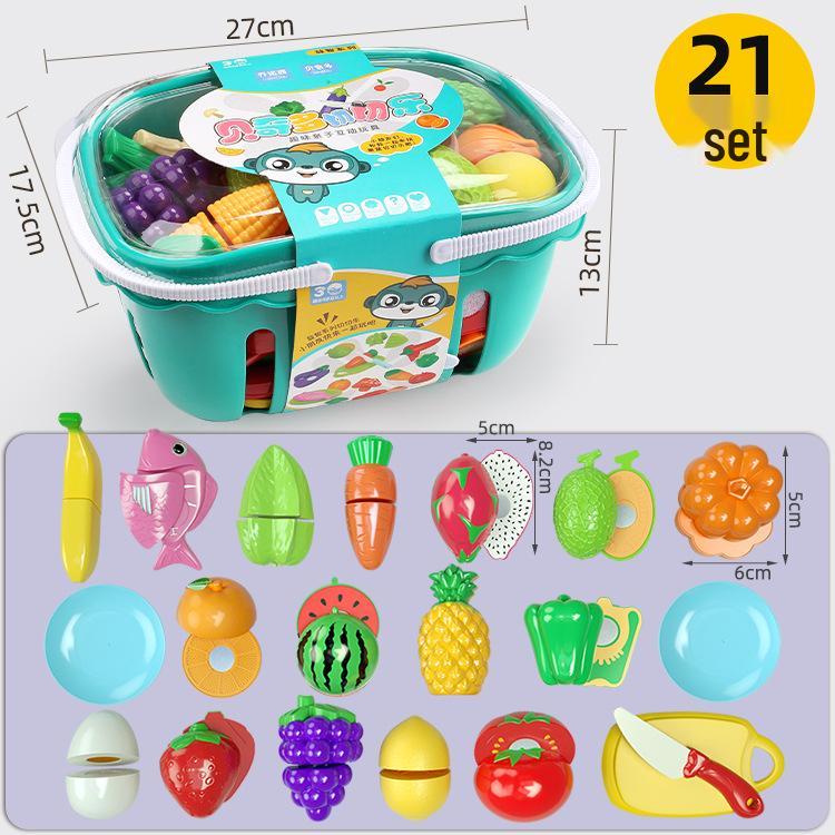 Kids' Pretend Play Kitchen Set: Veggies, Fruits, Burger & Fries