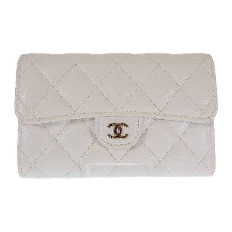 Chanel AP0232_B33352_10601 Белый женский кошелек бифолд