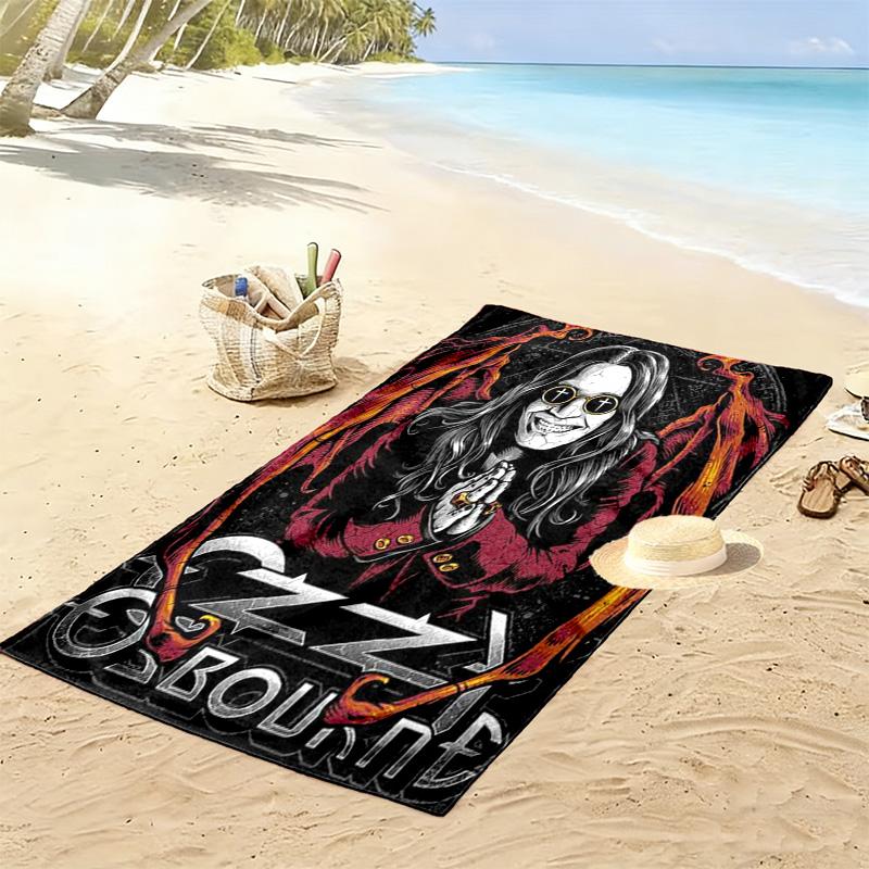 Music band cartoon 2D Flat Print Beach Towel, Large Soft Quick Dry Towel for Beach Camping SwimmingXSTJ0915515