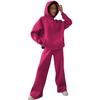 New Spring Autumn Casual Loungewear Set Loose Long Sleeve Wide Leg Pants 2 Piece Outfit Comfortable Elegant Women Fashion