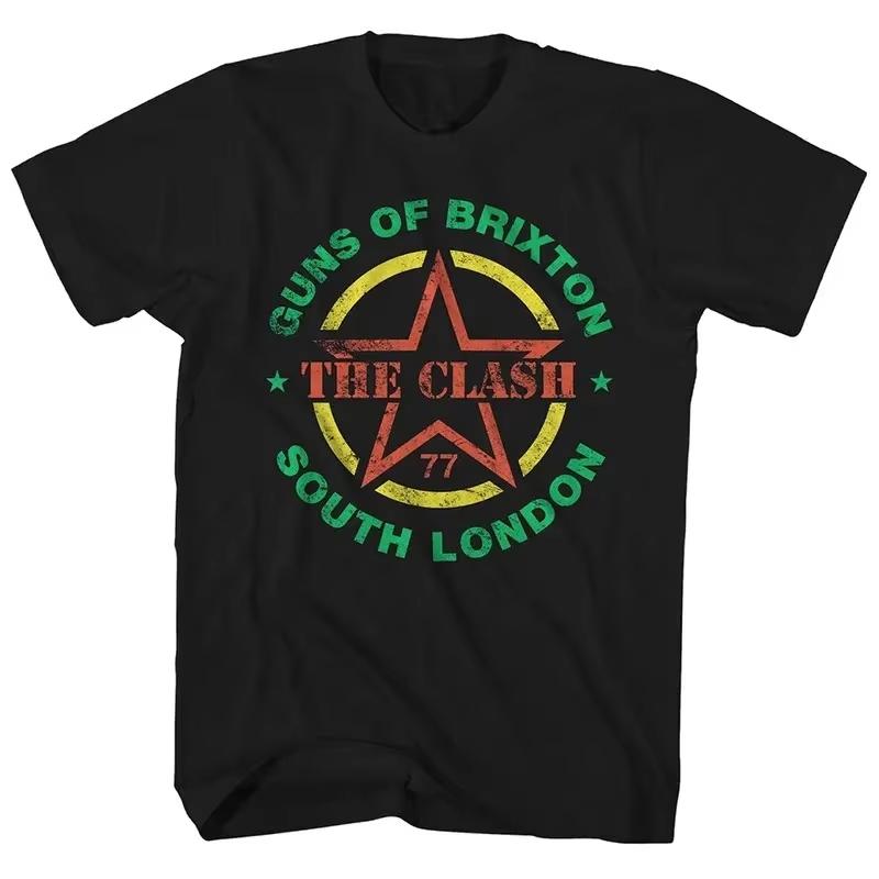 Streetwear Y2k The Clash Band Tshirt London Calling Guitarists Guitar Case Rock Band Street Hip Hop Shortsleeved Tshirt