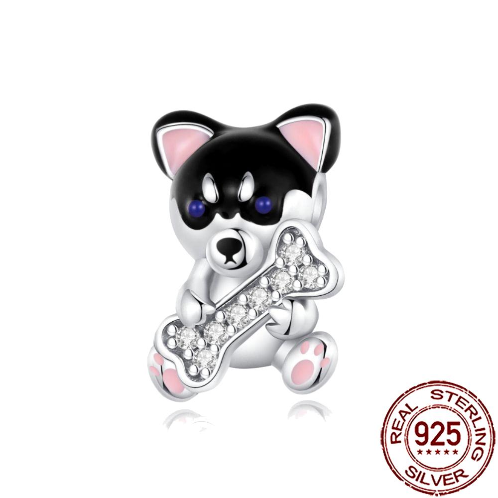 New Charms 925 Silver Cat Dog Flamingo Chameleon Axolotl Animal Beads Fit Bracelet Necklace Women DIY Jewelry