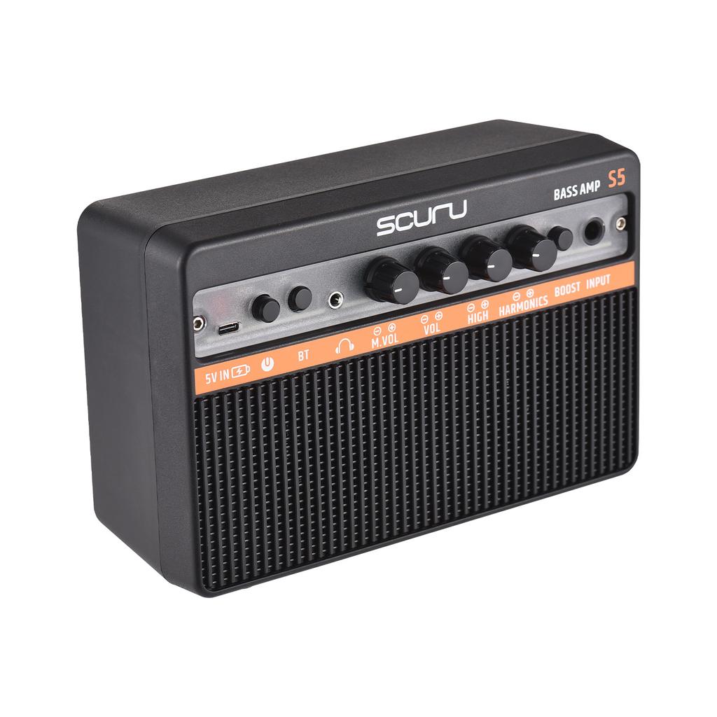 Scuru 20W Small Electric Bass Amp Portable Bass Guitar Practice Speaker for Daily Practice Street