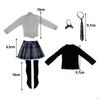 1/6 Female Short Skirt Handmade Doll Clothes 6 Piece Set Coats Tie Costume Miniature Clothing for