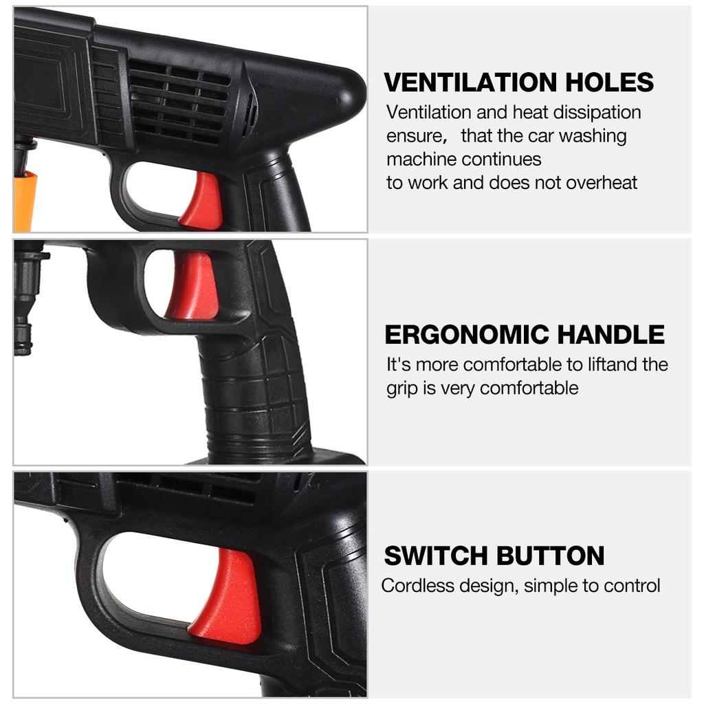 1500W Cordless High Pressure Car Washer Spray Water Gun Portable Car Wash Pressure Cleaner Cleaning Machine