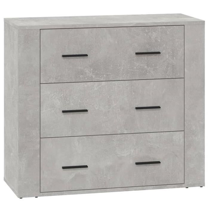 816580 vidaXL Buffet Gris béton 80x33x70 cm Bois d'ingénierie