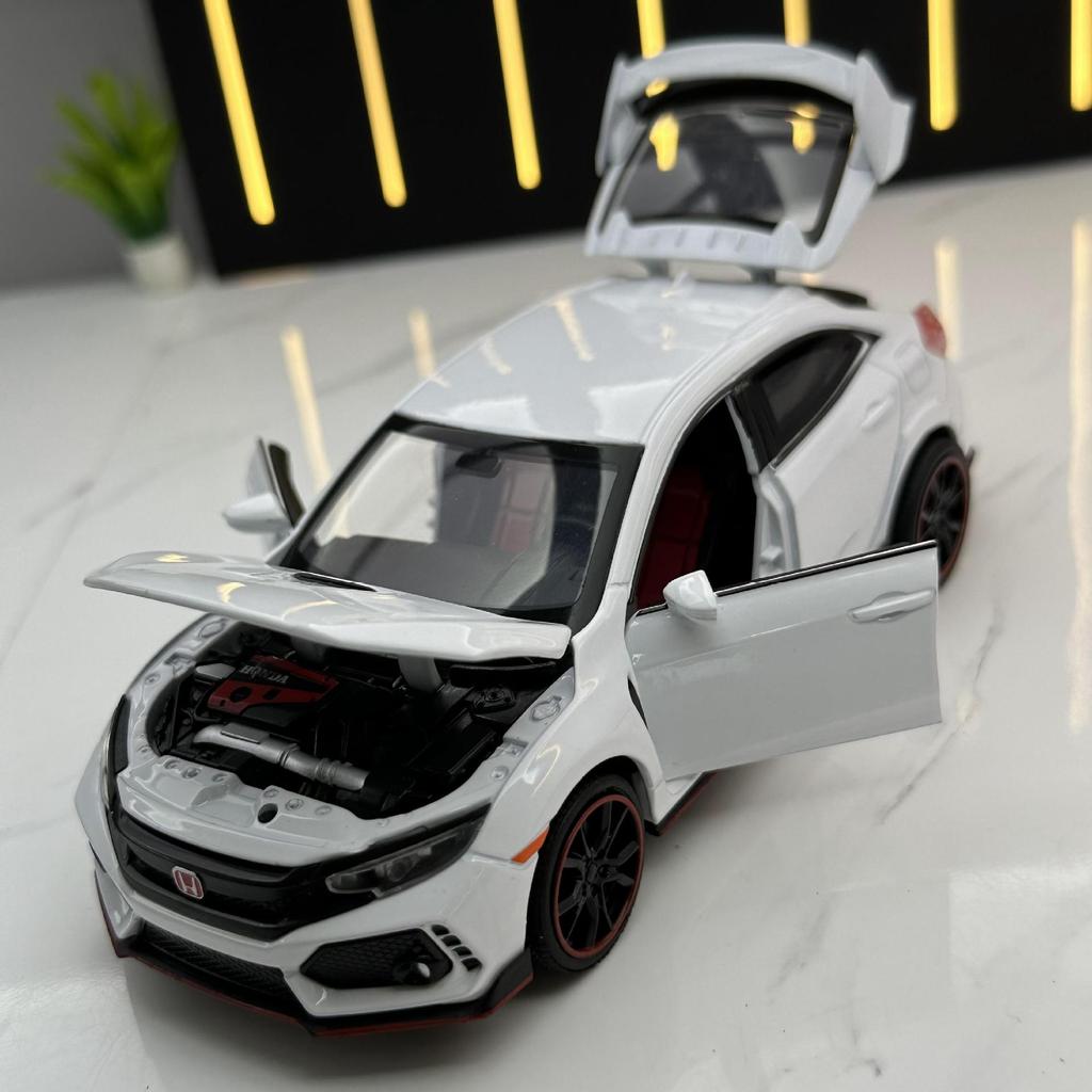 1/32 Honda CIVIC TYPE R Модель автомобиля Сплав Литье под давлением Детская игрушечная машинка с подставкой Коллекция Подарок мальчику на день рождения