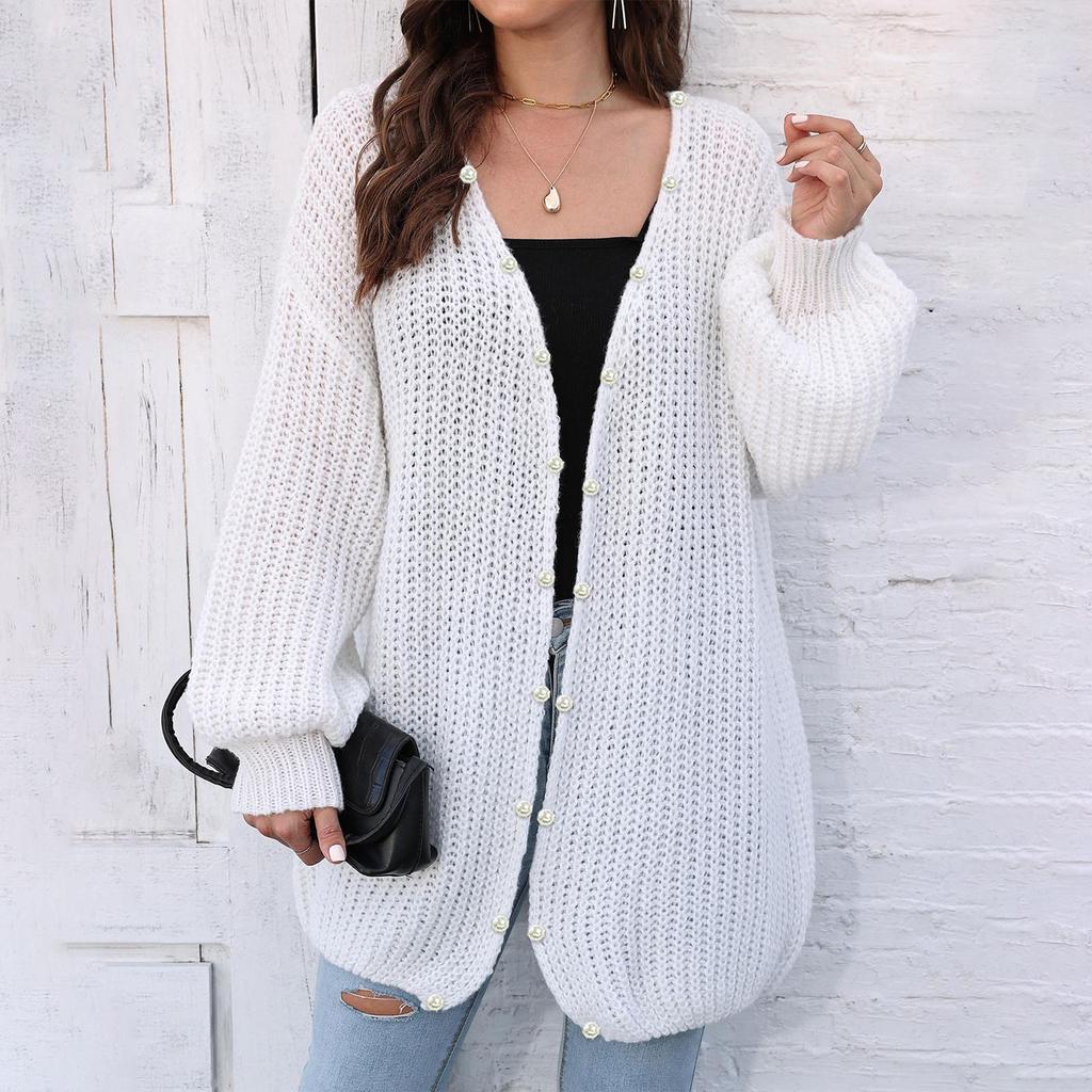 Женский толстый вязаный свитер кардиган свободный ленивый стиль повседневный свитер