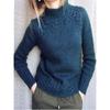 Autumn Winter Knitted Pullover Women's Warm Long Sleeve High Neck Fried Dough Elegant Knitted Sweater