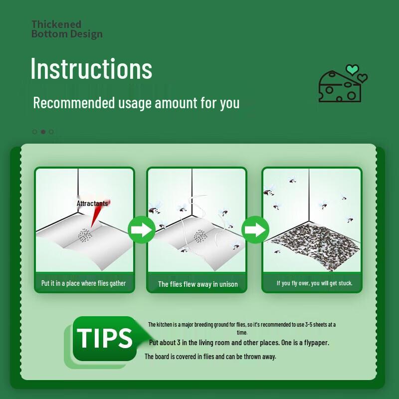 Green Leaf Sticky Fly Trap Paper