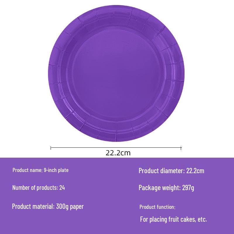 Purple Disposable Tableware Set for Birthdays & Camping: Includes Plates, Cups, Napkins, Tablecloths, Cutlery