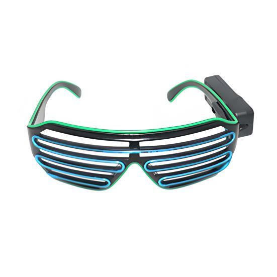 Light Up Neon Rave Glasses Flashing Shutter Glasses El Wire LED Sunglasses Glowing DJ Costumes for 80s Parties Music Festival