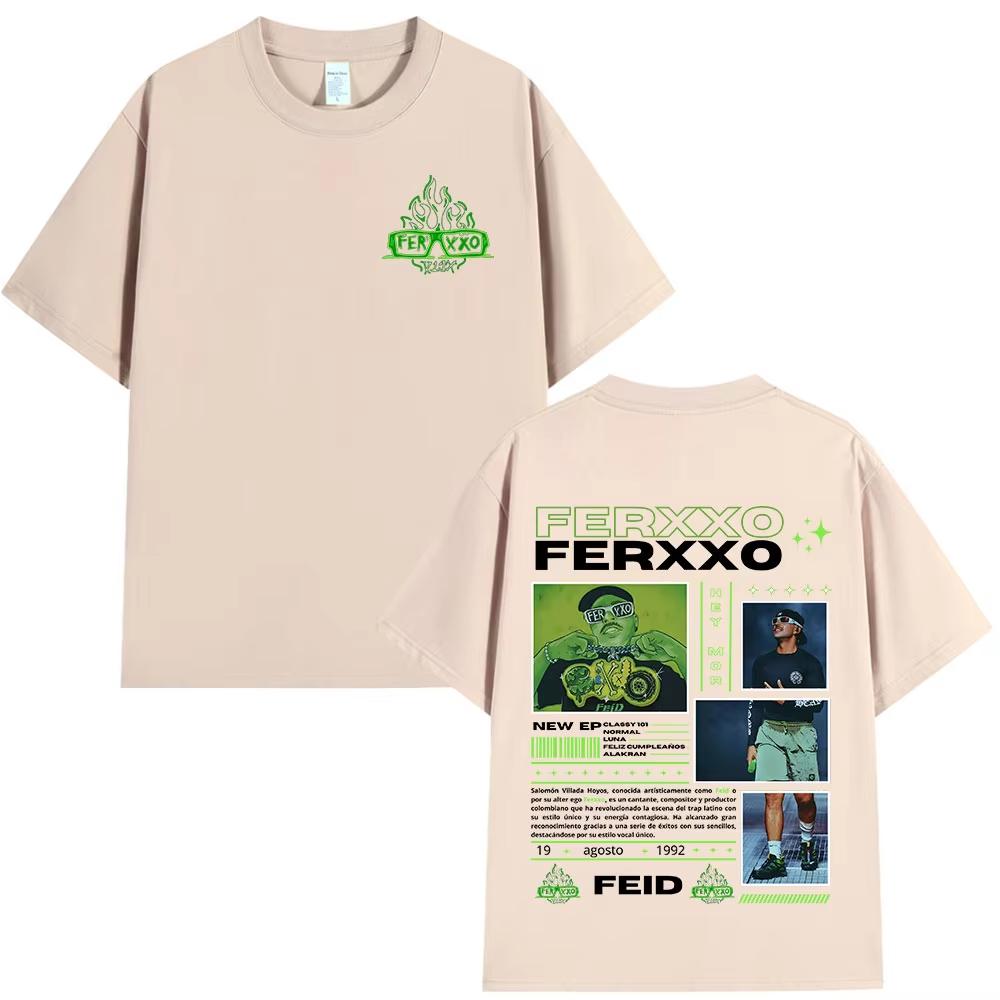Rapper Feid Ferxxo Cotton Tshirt Unisex Unisex Hip Hop Oversized Unisex T Shirt Streetwear Cotton New Retro Short Sleeves Classic