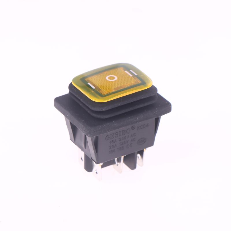 1 шт. T85 6-контактный Вкл Выкл Вкл 12В 220В Красный Зеленый Синий Свет Kcd4 Сверхмощный 16А 250В переменного тока 30X22мм Водонепроницаемый Рокерный Кнопочный Переключатель