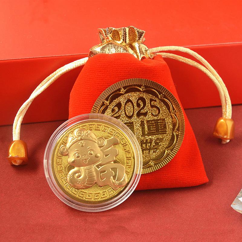Золотая монета «2025 год Змеи» Памятные монеты Коллекционные памятные монеты с китайским зодиаком