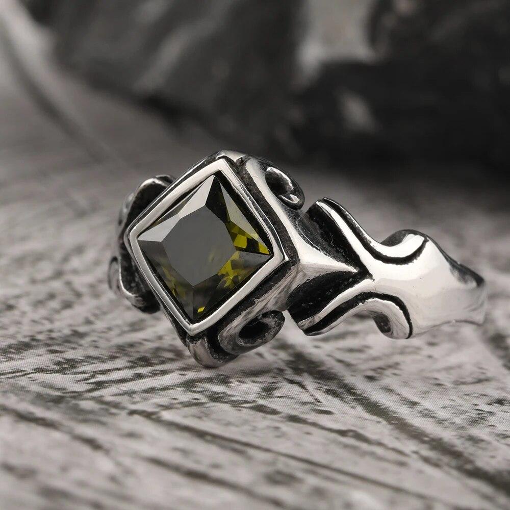 Keisha Lena, новейшее ретро кольцо ручной работы ручной работы с инкрустацией цирконием в стиле панк из нержавеющей стали для мужчин, мусульманские украшения