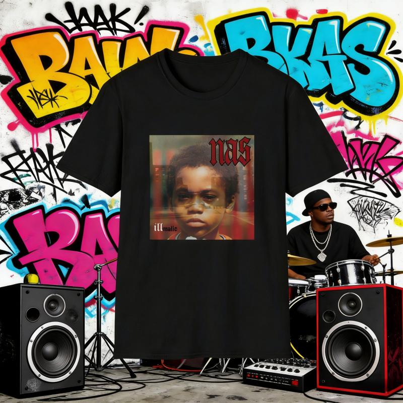 2025 Summer Nas Illmatic Album Cover Nas Hip Hop Rap Classic Album Art Trendy Graphic Vintage Hip Hop 90s Rap Leisure Shirt Y2k