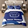 Custom Bedding Set Everton FC Pattern, Print Name Text 1 Duvet Cover plus 2 Pillowcases Home Textile