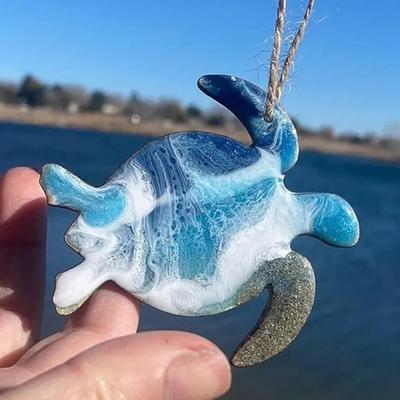 Подвесное украшение Ocean Vow для дома и офиса в помещении и на открытом воздухе, настенное искусство, акриловая черепаха, дельфин, осьминог, русалка, сердце любви, морское животное, подвесной орнамент, кулон
